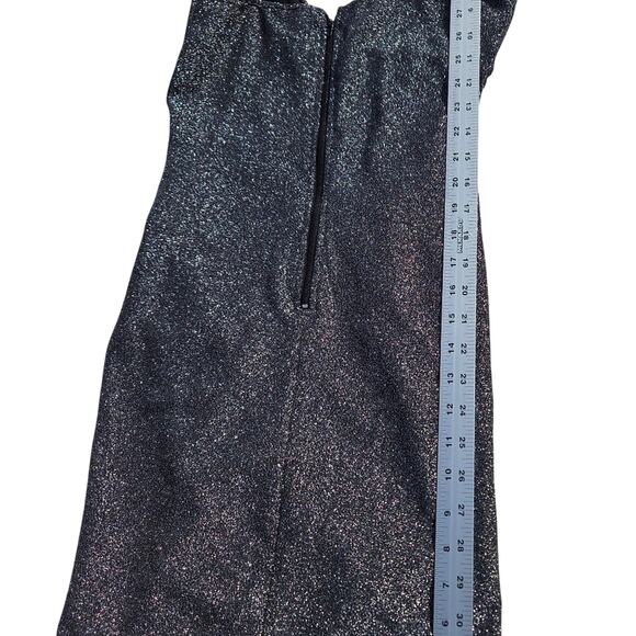 Windsor black & silver shiny cocktail above knee dress size M - Picture 11 of 11